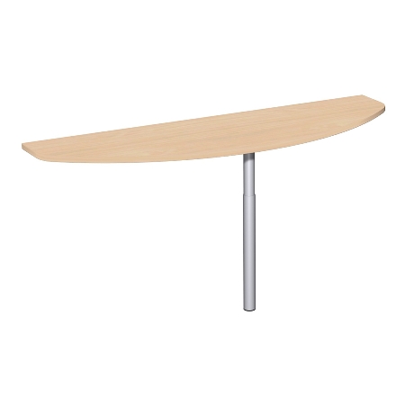 Geramöbel Anbautisch 657240 4-Fuß PRO Bogenform-V höhenverstellbar 68-82cm (BxT) 120x50cm Ahorn/Silber