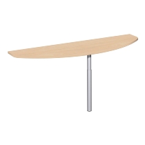 Geramöbel Anbautisch 657240 4-Fuß PRO Bogenform-V höhenverstellbar 68-82cm (BxT) 120x50cm Ahorn/Silber