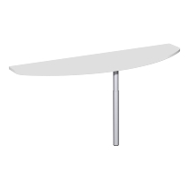 Geramöbel Anbautisch 657240 4-Fuß PRO Bogenform-V höhenverstellbar 68-82cm (BxT) 120x50cm Ahorn/Silber