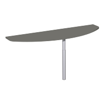 Geramöbel Anbautisch 657240 4-Fuß PRO Bogenform-V höhenverstellbar 68-82cm (BxT) 120x50cm Ahorn/Silber