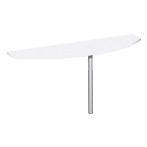 Geramöbel Anbautisch 657240 4-Fuß PRO Bogenform-V höhenverstellbar 68-82cm (BxT) 120x50cm Ahorn/Silber