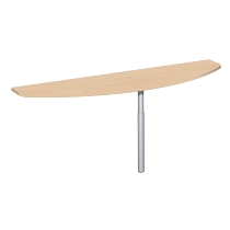 Geramöbel Anbautisch 657240 4-Fuß PRO Bogenform-V höhenverstellbar 68-82cm (BxT) 120x50cm Ahorn/Silber