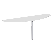 Geramöbel Anbautisch 657240 4-Fuß PRO Bogenform-V höhenverstellbar 68-82cm (BxT) 120x50cm Ahorn/Silber