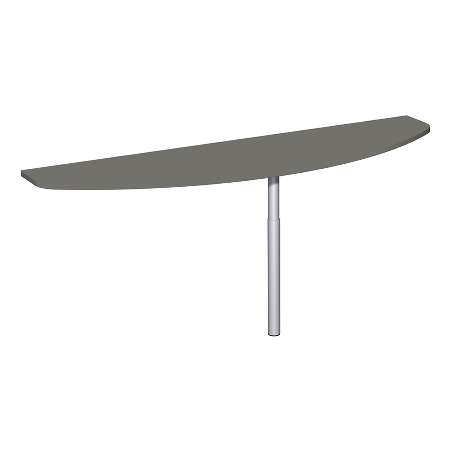 Geramöbel Anbautisch 657240 4-Fuß PRO Bogenform-V höhenverstellbar 68-82cm (BxT) 120x50cm Ahorn/Silber
