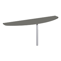 Geramöbel Anbautisch 657240 4-Fuß PRO Bogenform-V höhenverstellbar 68-82cm (BxT) 120x50cm Ahorn/Silber