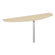 Geramöbel Anbautisch 657251 4-Fuß PRO Bogenform-S höhenverstellbar 68-82cm (BxT) 160x50cm Ahorn/Silber