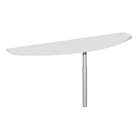 Geramöbel Anbautisch 657251 4-Fuß PRO Bogenform-S höhenverstellbar 68-82cm (BxT) 160x50cm Ahorn/Silber