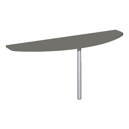 Geramöbel Anbautisch 657251 4-Fuß PRO Bogenform-S höhenverstellbar 68-82cm (BxT) 160x50cm Ahorn/Silber