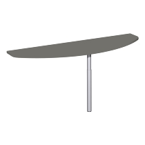 Geramöbel Anbautisch 657251 4-Fuß PRO Bogenform-S höhenverstellbar 68-82cm (BxT) 160x50cm Ahorn/Silber