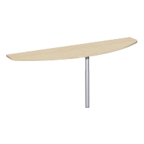 Geramöbel Anbautisch 657251 4-Fuß PRO Bogenform-S höhenverstellbar 68-82cm (BxT) 160x50cm Ahorn/Silber