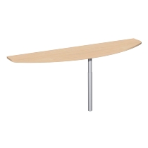 Geramöbel Anbautisch 657251 4-Fuß PRO Bogenform-S höhenverstellbar 68-82cm (BxT) 160x50cm Ahorn/Silber
