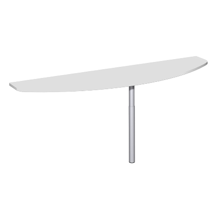Geramöbel Anbautisch 657251 4-Fuß PRO Bogenform-S höhenverstellbar 68-82cm (BxT) 160x50cm Ahorn/Silber