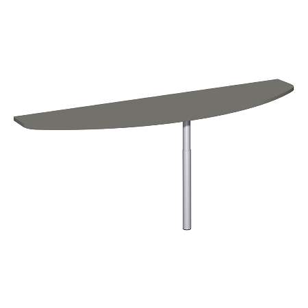 Geramöbel Anbautisch 657251 4-Fuß PRO Bogenform-S höhenverstellbar 68-82cm (BxT) 160x50cm Ahorn/Silber