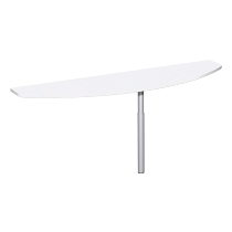 Geramöbel Anbautisch 657251 4-Fuß PRO Bogenform-S höhenverstellbar 68-82cm (BxT) 160x50cm Ahorn/Silber