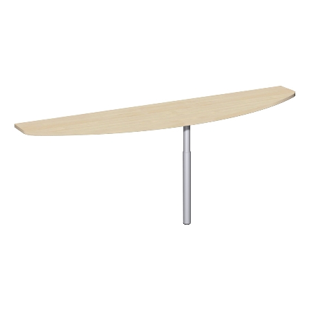 Geramöbel Anbautisch 657251 4-Fuß PRO Bogenform-S höhenverstellbar 68-82cm (BxT) 160x50cm Ahorn/Silber