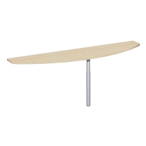 Geramöbel Anbautisch 657251 4-Fuß PRO Bogenform-S höhenverstellbar 68-82cm (BxT) 160x50cm Ahorn/Silber