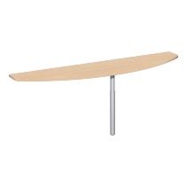 Geramöbel Anbautisch 657251 4-Fuß PRO Bogenform-S höhenverstellbar 68-82cm (BxT) 160x50cm Ahorn/Silber