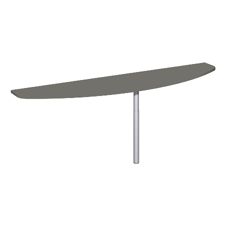 Geramöbel Anbautisch 657251 4-Fuß PRO Bogenform-S höhenverstellbar 68-82cm (BxT) 160x50cm Ahorn/Silber
