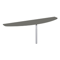 Geramöbel Anbautisch 657251 4-Fuß PRO Bogenform-S höhenverstellbar 68-82cm (BxT) 160x50cm Ahorn/Silber