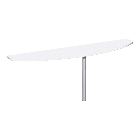 Geramöbel Anbautisch 657251 4-Fuß PRO Bogenform-S höhenverstellbar 68-82cm (BxT) 160x50cm Ahorn/Silber