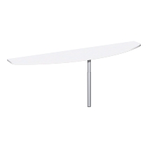 Geramöbel Anbautisch 657251 4-Fuß PRO Bogenform-S höhenverstellbar 68-82cm (BxT) 160x50cm Ahorn/Silber
