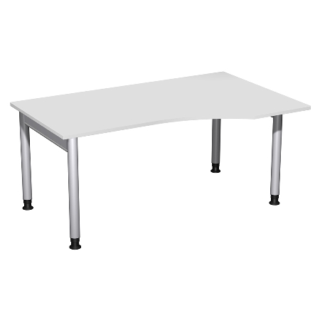 Geramöbel 657311 Schreibtisch 4-Fuß PRO Freiform PC rechts höhenverstellbar 68-82cm (BxT) 160x100cm Buche/Silber 