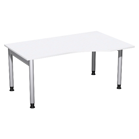 Geramöbel 657311 Schreibtisch 4-Fuß PRO Freiform PC rechts höhenverstellbar 68-82cm (BxT) 160x100cm Buche/Silber 