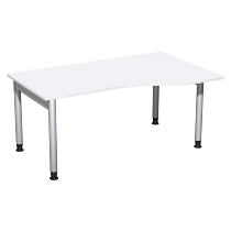 Geramöbel 657311 Schreibtisch 4-Fuß PRO Freiform PC rechts höhenverstellbar 68-82cm (BxT) 160x100cm Buche/Silber 
