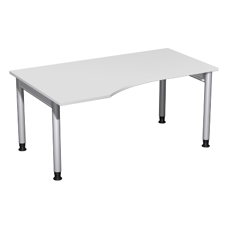 Geramöbel 657306 Schreibtisch 4-Fuß PRO Freiform PC links höhenverstellbar 68-82cm (BxT) 180x100cm Buche/Silber 