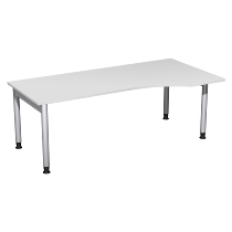Geramöbel 657311 Schreibtisch 4-Fuß PRO Freiform PC rechts höhenverstellbar 68-82cm (BxT) 160x100cm Buche/Silber 