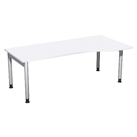 Geramöbel 657311 Schreibtisch 4-Fuß PRO Freiform PC rechts höhenverstellbar 68-82cm (BxT) 160x100cm Buche/Silber 