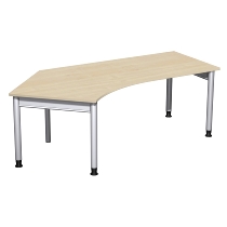 Geramöbel 657315 Schreibtisch 4-Fuß PRO Winkel 135° links höhenverstellbar 68-82cm (BxT) 216.6x113cm Buche/Silber 