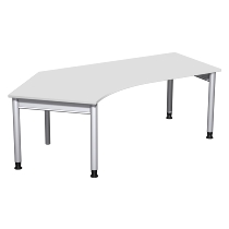 Geramöbel 657315 Schreibtisch 4-Fuß PRO Winkel 135° links höhenverstellbar 68-82cm (BxT) 216.6x113cm Buche/Silber 