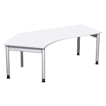 Geramöbel 657315 Schreibtisch 4-Fuß PRO Winkel 135° links höhenverstellbar 68-82cm (BxT) 216.6x113cm Buche/Silber 