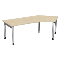 Geramöbel 657316 Schreibtisch 4-Fuß PRO Winkel 135° rechts höhenverstellbar 68-82cm (BxT) 216.6x113cm Buche/Silber 
