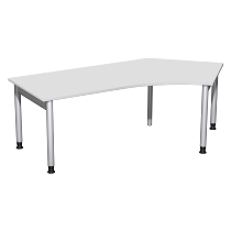 Geramöbel 657316 Schreibtisch 4-Fuß PRO Winkel 135° rechts höhenverstellbar 68-82cm (BxT) 216.6x113cm Buche/Silber 