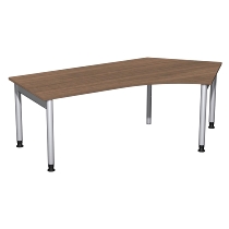 Geramöbel 657316 Schreibtisch 4-Fuß PRO Winkel 135° rechts höhenverstellbar 68-82cm (BxT) 216.6x113cm Buche/Silber 