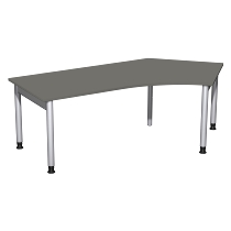 Geramöbel 657316 Schreibtisch 4-Fuß PRO Winkel 135° rechts höhenverstellbar 68-82cm (BxT) 216.6x113cm Buche/Silber 