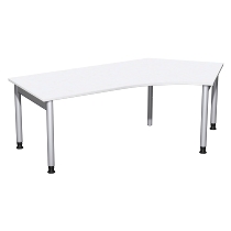 Geramöbel 657316 Schreibtisch 4-Fuß PRO Winkel 135° rechts höhenverstellbar 68-82cm (BxT) 216.6x113cm Buche/Silber 