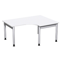 Geramöbel 657309 Schreibtisch 4-Fuß PRO Freiform PC rechts höhenverstellbar 68-82cm (BxT) 180x120/80cm Buche/Silber 
