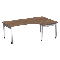 Geramöbel 657309 Schreibtisch 4-Fuß PRO Freiform PC rechts höhenverstellbar 68-82cm (BxT) 180x120/80cm Buche/Silber 