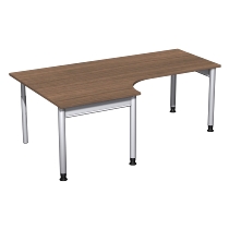 Geramöbel 657310 Schreibtisch 4-Fuß PRO Freiform PC links höhenverstellbar 68-82cm (BxT) 180x120/80cm Buche/Silber 