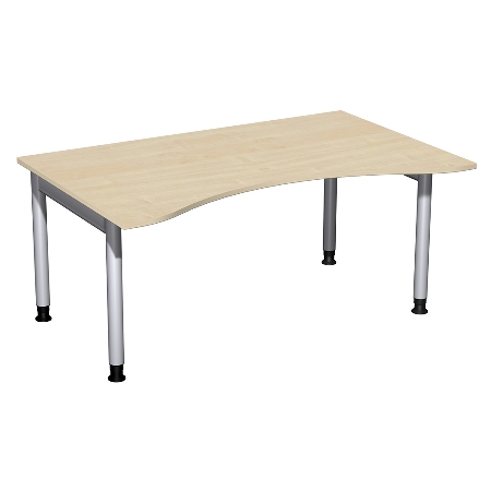 Geramöbel 657337 Schreibtisch 4-Fuß PRO ERGOform höhenverstellbar 68-82cm (BxT) 180x100cm Buche/Silber 