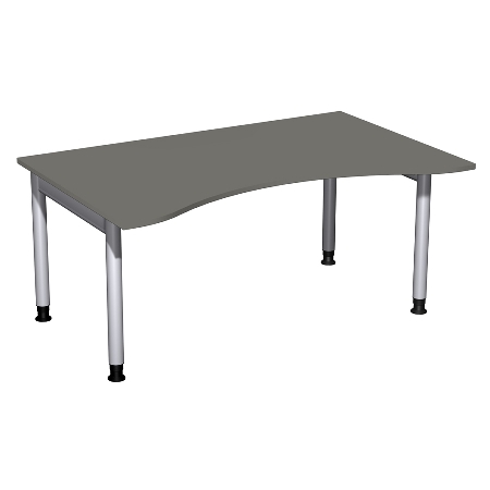 Geramöbel 657337 Schreibtisch 4-Fuß PRO ERGOform höhenverstellbar 68-82cm (BxT) 180x100cm Buche/Silber 