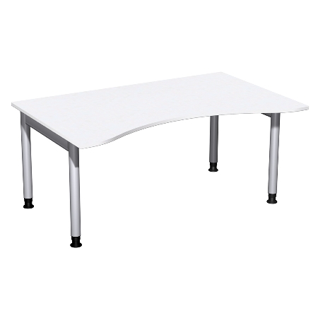 Geramöbel 657337 Schreibtisch 4-Fuß PRO ERGOform höhenverstellbar 68-82cm (BxT) 180x100cm Buche/Silber 