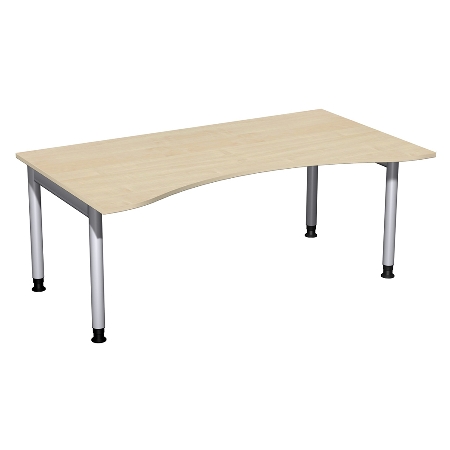 Geramöbel 657337 Schreibtisch 4-Fuß PRO ERGOform höhenverstellbar 68-82cm (BxT) 180x100cm Buche/Silber 