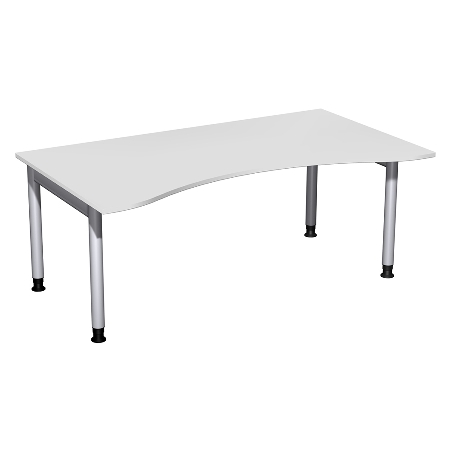 Geramöbel 657337 Schreibtisch 4-Fuß PRO ERGOform höhenverstellbar 68-82cm (BxT) 180x100cm Buche/Silber 