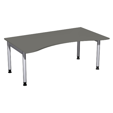 Geramöbel 657337 Schreibtisch 4-Fuß PRO ERGOform höhenverstellbar 68-82cm (BxT) 180x100cm Buche/Silber 
