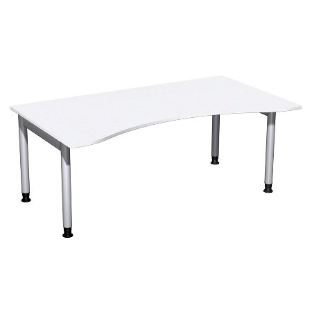 Geramöbel 657337 Schreibtisch 4-Fuß PRO ERGOform höhenverstellbar 68-82cm (BxT) 180x100cm Buche/Silber 