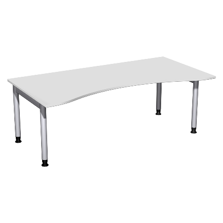 Geramöbel 657337 Schreibtisch 4-Fuß PRO ERGOform höhenverstellbar 68-82cm (BxT) 180x100cm Buche/Silber 